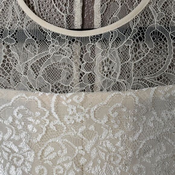 BCBGeneration BCBG Cream Babydoll Semi Sheer Lace Dress Size XS - Picture 4 of 7